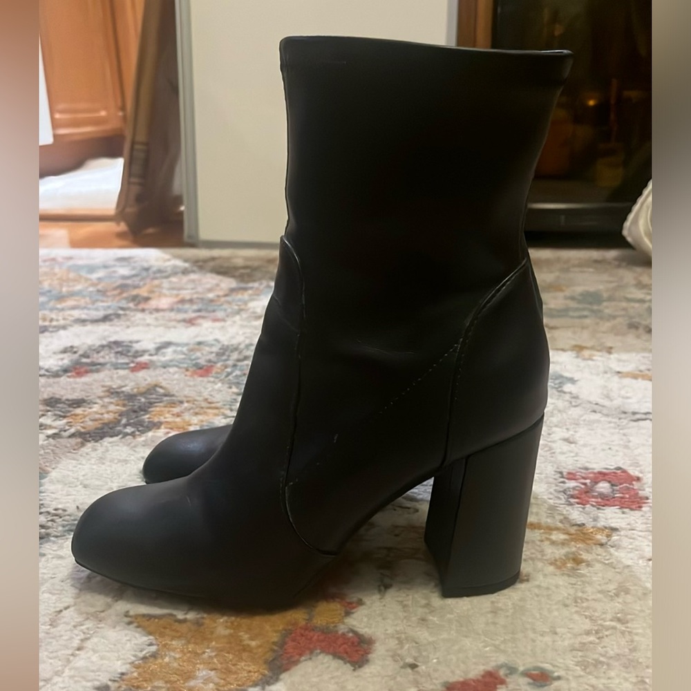 Target black leather booties